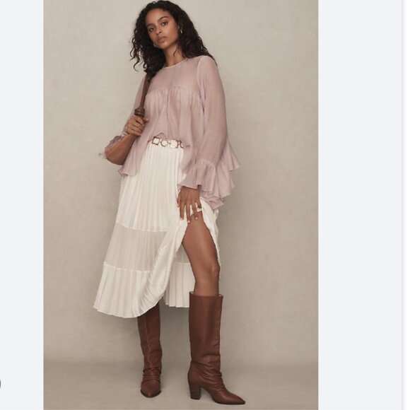 Brand New by Anthropologie Godet Babydoll Blouse - Picture 4 of 7